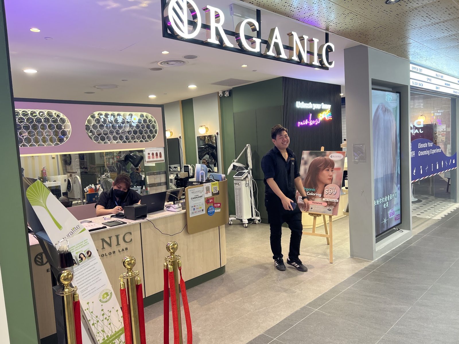 The Organic shopfront from the mall walkway